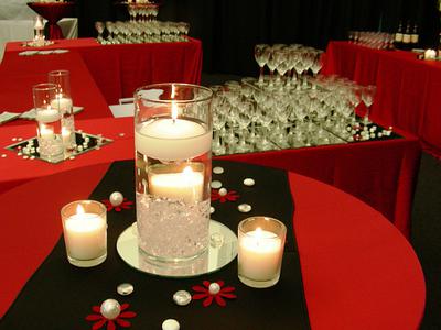 Red, Black And Gold Themed Centerpieces And Table Decorations