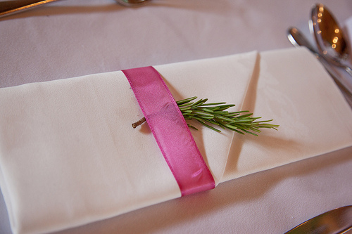 rosemary decorating wedding napkin